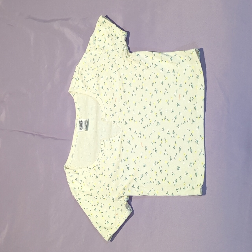 PINK XS baby doll crop tee